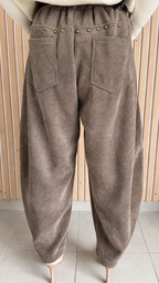 Pantalon velours côtelé taupe