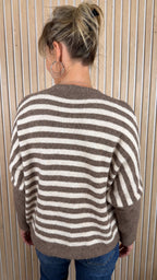 Pull LOU – Rayé taupe
