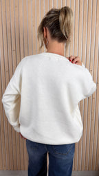 Pull BROOKLYN – Écru & prune