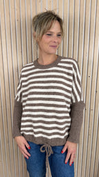 Pull LOU – Rayé taupe