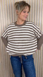 Pull LOU – Rayé taupe