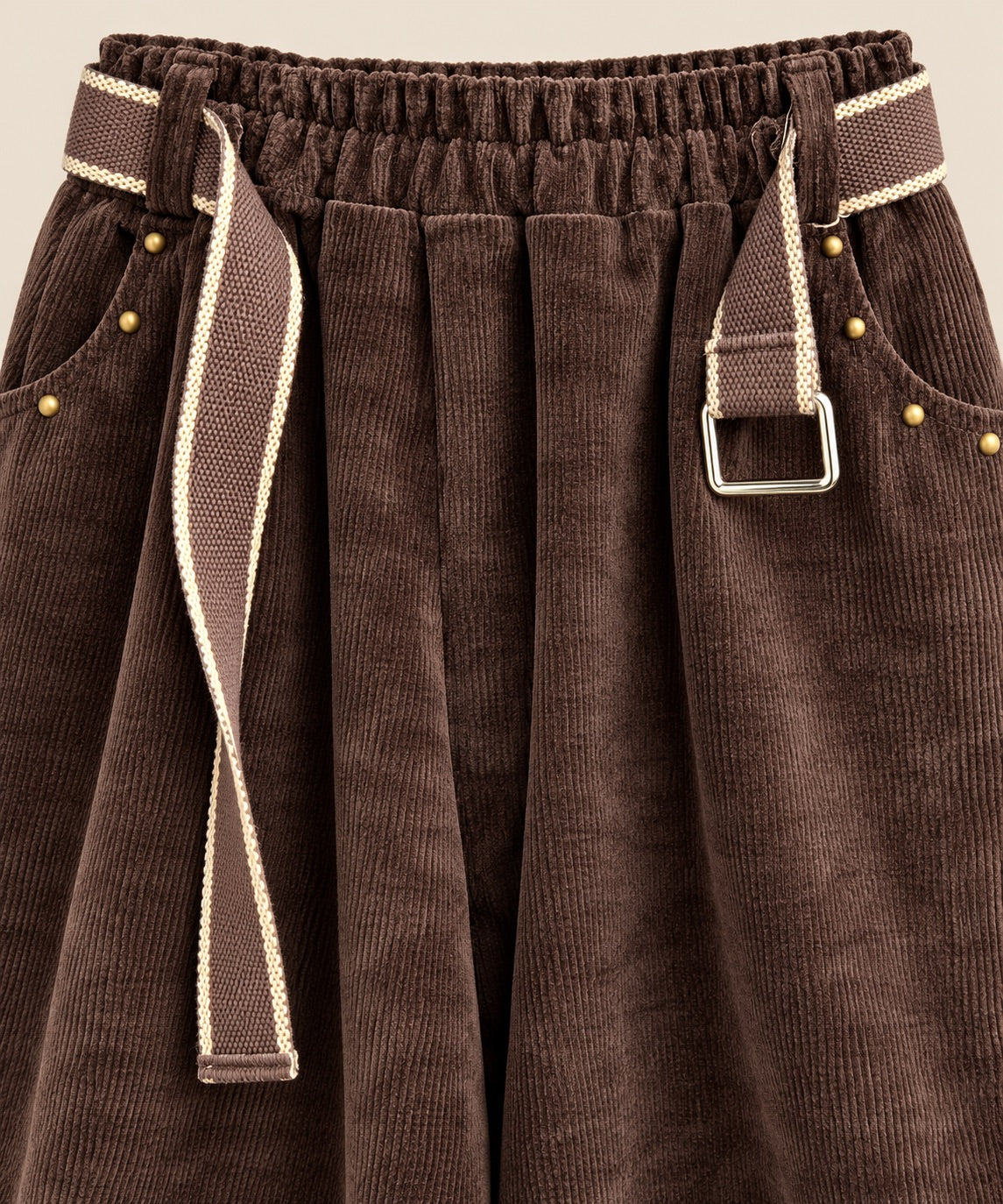 Pantalon barrel velours chocolat