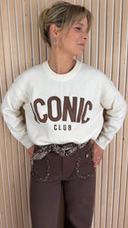 Pull oversize écru ICONIC CLUB