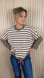 Pull LOU – Rayé taupe