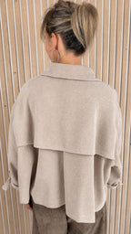 Veste oversize LANA – Beige en velours texturé