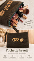 Pochette beauté KISS chocolat foncé