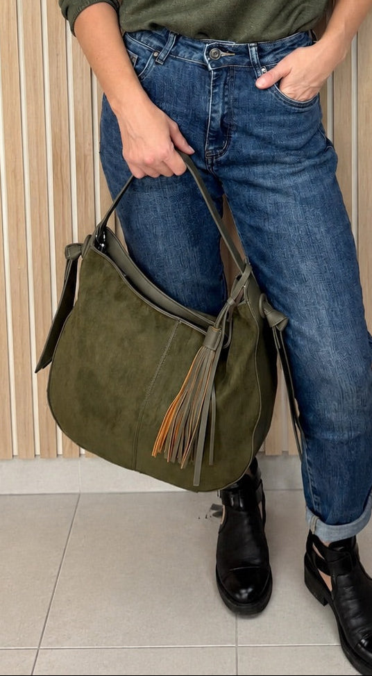 Sac hobo bimatière kaki