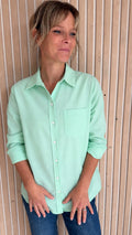 Chemise oversize vert menthe
