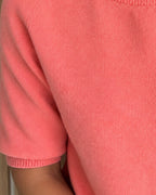Pull rose/corail à manches trois-quarts – L’Essentiel