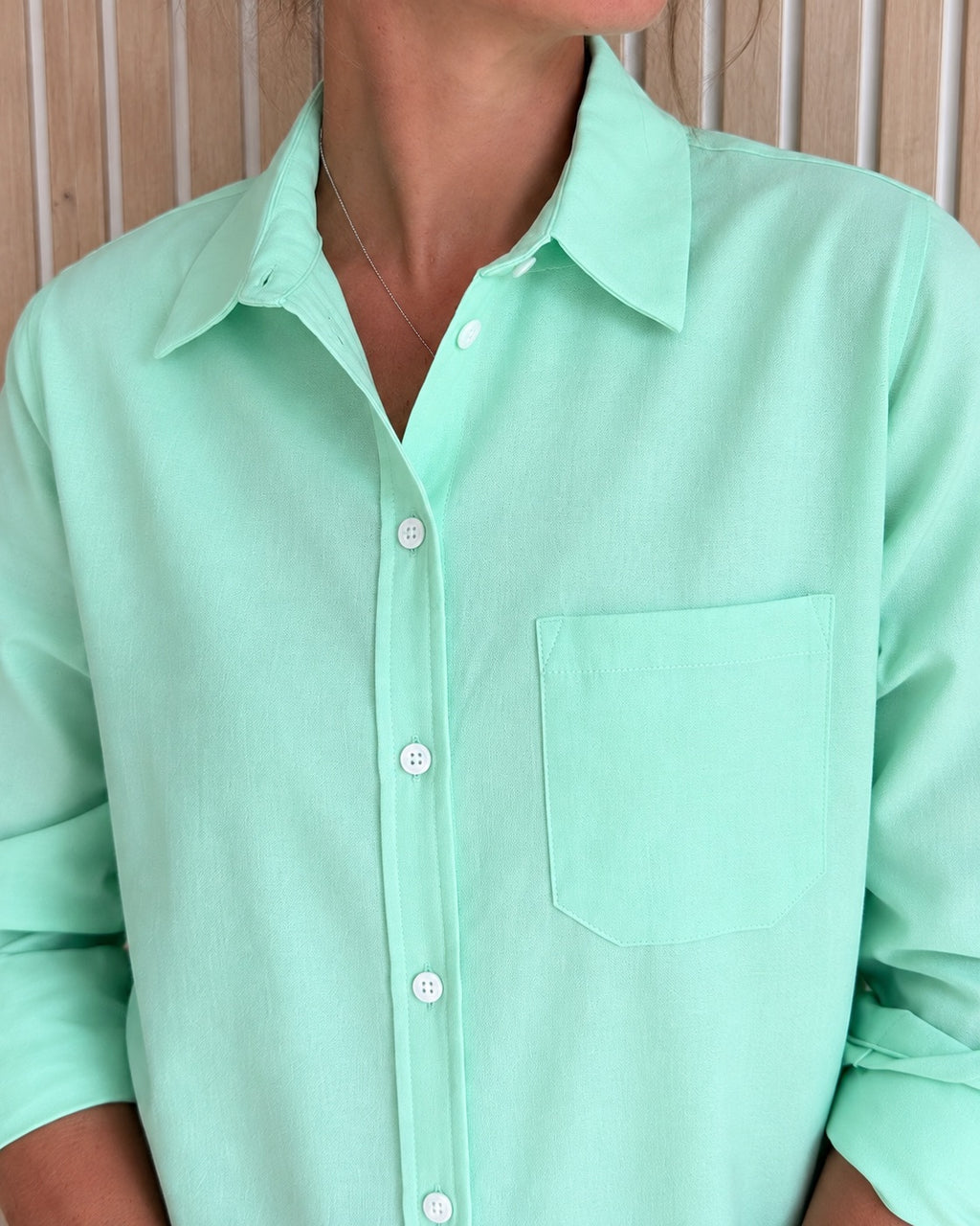 Chemise oversize vert menthe