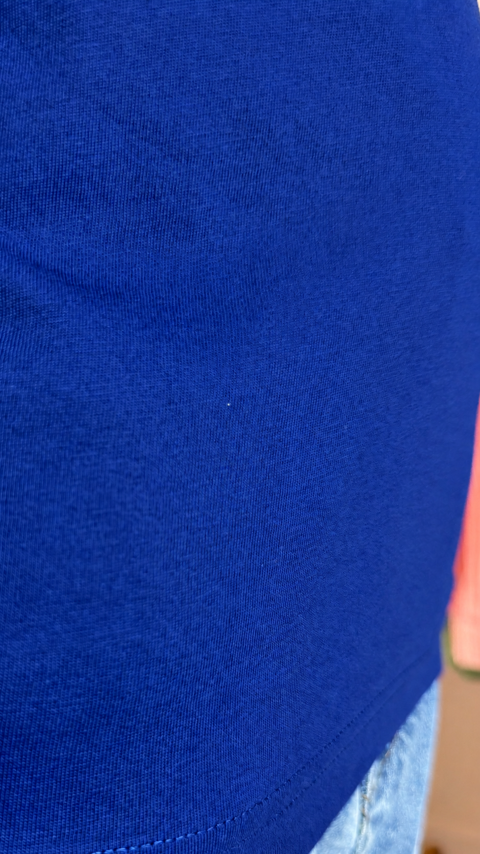 T-shirt basic bleu roi 100 % coton