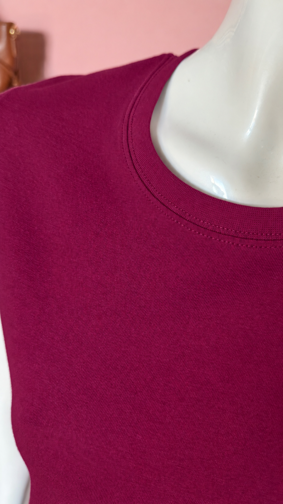T-shirt basic prune 100 % coton