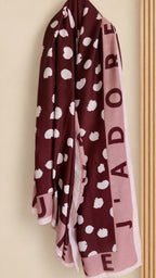 Écharpe bordeaux & rose poudré "J'adore"