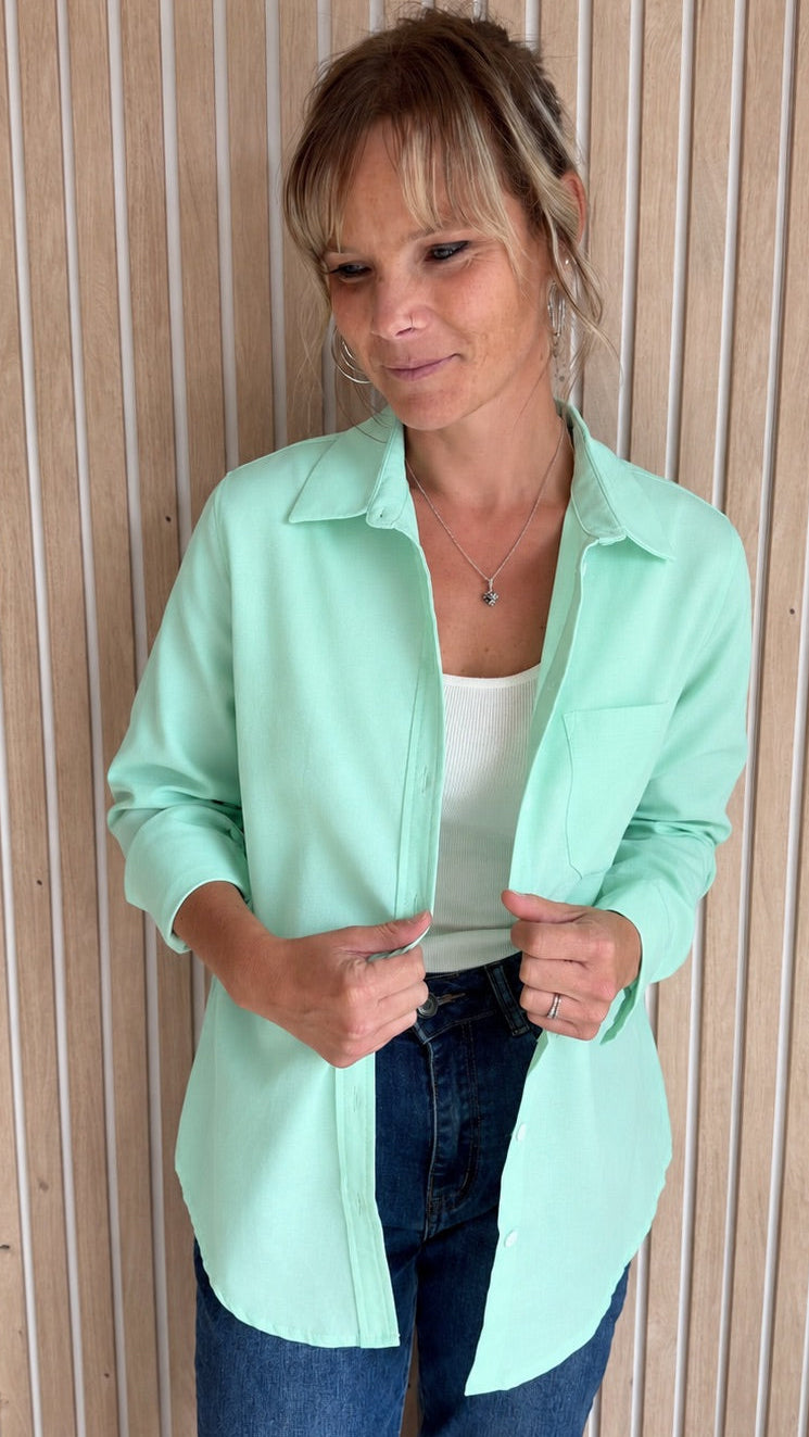 Chemise oversize vert menthe