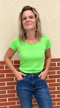 T-shirt basic vert pomme 100 % coton