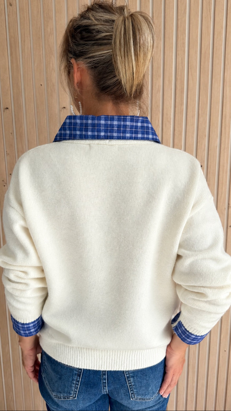 Pull écru Preppy chic