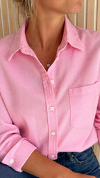 Chemise oversize rose