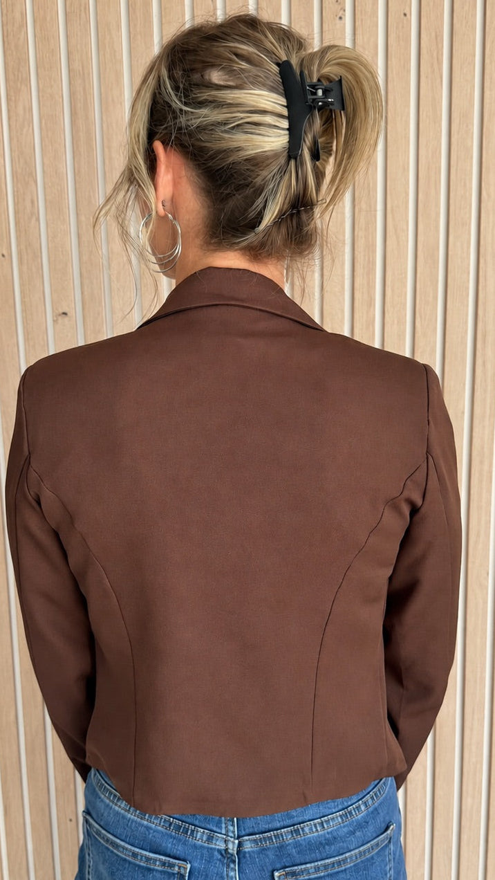 Blazer court chocolat