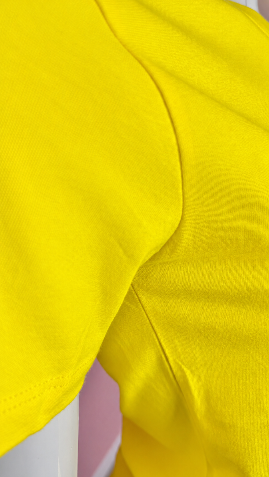 T-shirt basic jaune soleil 100 % coton