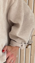 Veste oversize LANA – Beige en velours texturé